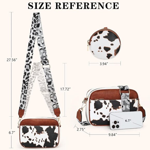 Vegan Leather Small Crossbody Bag with Detachable Coin Pouch for Women - Picture 3 of 7